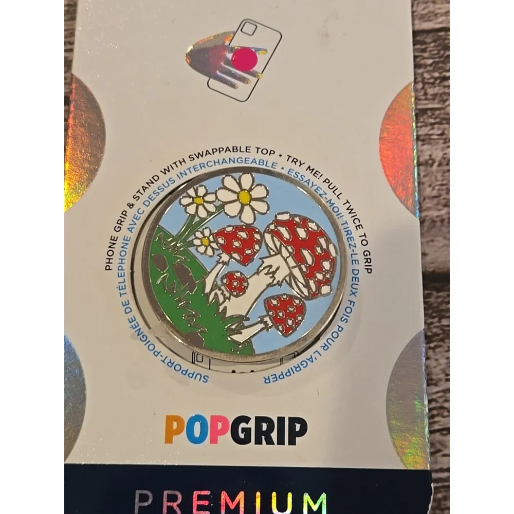 PopSockets Popgrip Premium ENAMEL FUN GUY- FUNGUS MUSHROOM NEW (Aa)